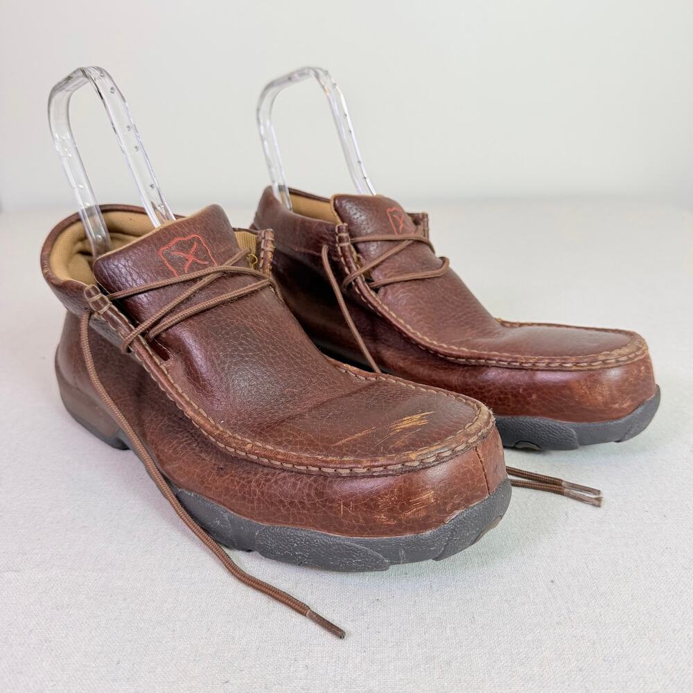 Twisted X Chukka Driving Moc Boot Men's 14M Brown Textured Leather Western Work